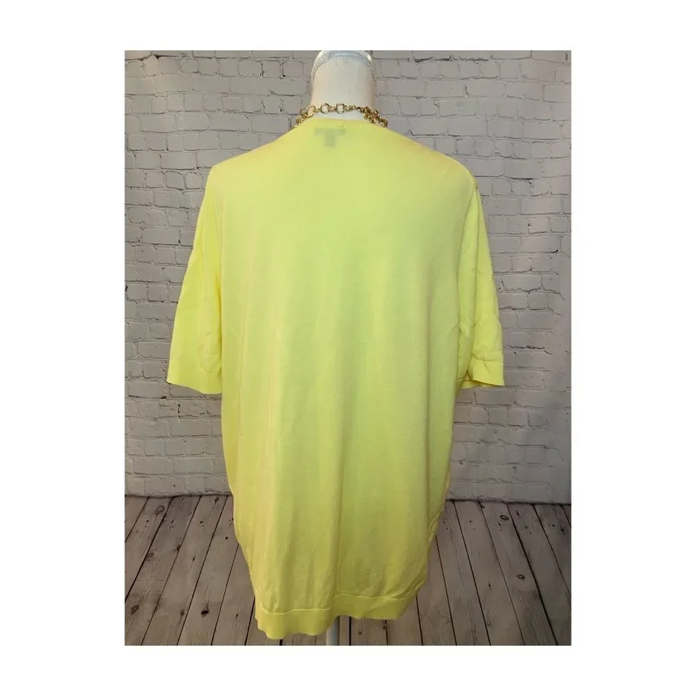 {Talbots} Yellow pineapple sequins blouse - Picture 2 of 3